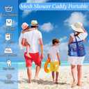 Hillban Large Beach Mesh Bags Bulk for Women Beach Tote Bag with 8 Pocket Zipper Waterproof Sandproof for Pool Cruise Ship