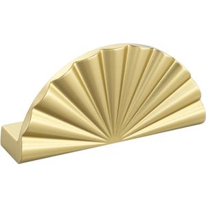 goldenwarm 6 Pack Gold Cabinet Handles Drawer Edge Pulls 2-1/2 in Hole Center Hardware Handle and Pull for Half Moon Dresser Drawers