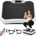 Vibration Plate Exercise Machine for Lymphatic Drainage, Vibration Platform for Weight Loss, 400 Lbs Capacity Shake Plate Full Body Workout Vibrate Fitness Platform for Home Women Men (White)