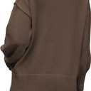 Womens Sweaters Crewneck Long Sleeve Pullover Tops Loose Fit Soft Knit Ribbed Hem Side Slit Casual Fall Winter Outfits (M)