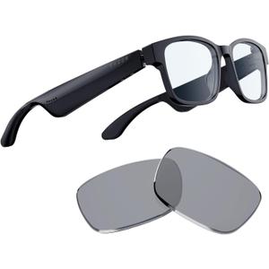 Razer Anzu Smart Glasses: Blue Light Filtering & Polarized Sunglass Lenses - Low Latency Audio - Built-in Mic & Speakers - Touch & Voice Assistant Compatible - 5hrs Battery - Rectangle/Small