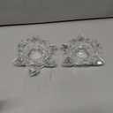 Crystal Lotus Flower Tealight Candle Holders/Glass Tea Light Candlestick Decor Decoration for Christmas Home Wedding Party (Clean 2pcs)