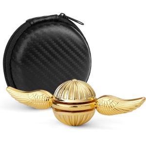 Fidget Hand Spinner Toy for Kids Adults, Sensory Orb Gift for Boys Girls, Ideal Finger Toy for Decoration Collection, Cool Metal Sensory Fidget Gyro Toy (Gold)