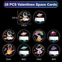28 Pack Valentines Day Gifts for Kids ,Space LED Finger Lights with Valentine Cards Exchange Gifts School Classroom Prizes Valentines Day Gifts Valentine Party Favors for Kids Boy Girl