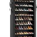 LANTEFUL Shoe Rack with Covers  10 Tiers Tall Shoe Rack Organizer Large Capacity Shoe Shelf Storage 40 Pairs Space Saving Vertical Shoe Storage Organizer for Closet, Entryway, Dorm, Bedroom