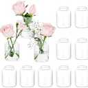 Hewory Small Bud Vases Set of 11: Clear Glass Vases for Flowers - Modern Bud Vase Bulk for Wedding Centerpieces Baby Shower Parties Rehearsal Dinner Table Decorations