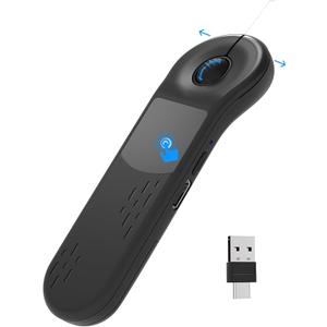 Air Mouse for PC/iOS/Android with Touchpad Rechargeable Wireless Presentation for PPT Pointer Bluetooth 2.4G Remote Control for PowerPoint/Keynote/Tiktok/Camera/Kindle App (Black)