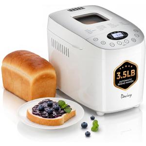 Davivy Bread Machine 3.5LB Large Capacity, 850W Automatic Bread Maker with 15 Programs (Gluten Free, Homemade Memory, Dough Shortcut), 15H Delay Timer, 1H Keep Warm, Nonstick Pan