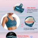 RUNNING GIRL High Impact Sports Bras for Women,Racerback Running Bra Workout Crop Tank Tops Longline Sports Bra Push up (Blue, XXXL)