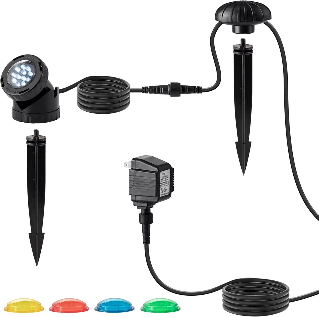 Alpine Corporation Single Multicolor Outdoor LED Light for Water Features and Garden
