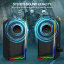 Uakinat Computer Speakers, Desktop Speakers with Various Colorful LED, Gaming Speakers with Volume Control,for PC, AC Adapter Powered and 3.5mm AUX-in Computer Speakers
