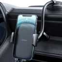 Qifutan Cell Phone Holder for Car Phone Mount Long Arm Dashboard Windshield Car Phone Holder Anti-Shake Stabilizer Phone Car Holder Compatible with All Phone Android Smartphone, Black