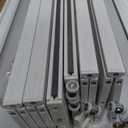 DIYHD 72X96in Interior Double White Accordion Door for Big Opennings,Bi Folding Closet Door, Includes Mounting Hardware, Handle, Latch, Doors Close Middle