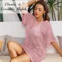 HRUTANE Women Swimsuit Coverup Crochet Bathing Suit Beach Cover Ups Summer Knit Bikini Beachwear Pullover 2025 Swimwear Dress (Medium, Pink)