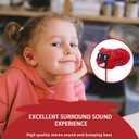 Kids Earbuds with Storage Case for Back to School, Earbuds for Kids in-Ear Headphones of Electronics Wired 3.5mm with Mic Microphone, Lovely Gifts for School Girls and Boys (Steven, Red)