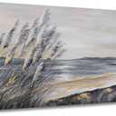 Yuaxker Ocean Art Wall Decor Grey and Gold Ocean Wall Art Large Modern Prints Trendy Canvas Painting for Living Room, Bedroom, Dining Room Office Home Decor 30x60 inch