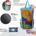 Trash Bags Holder,Plastic Bag Holder,Large Capacity Grocery Bags Holder,Shopping Bags Storage,Garbage Bag Holder,Breathable Mesh Small Trash Bag Organizer Dispenser (Blue)