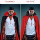 IMIKEYA 55-Inch Black and Red Vampire Cape, Dual-Layer Polyester Cloak with Stand Collar for Adult Cosplay and Party Decoration