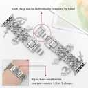 YONWORTH Cuban Chain Band Compatible with Apple Watch Bands 38/40/41/42/44/45 46 49mm Women,Bling Diamond Chain Dressy Metal Wristband Cute Charms Pendants for iWatch Series 10 9 8 7 6 5 4 3 SE Ultra