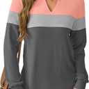 GKBK Womens Sweatshirts Long Sleeve V Neck Tops Fall Winter Basic Casual Lightweight Pullover Shirt (S)
