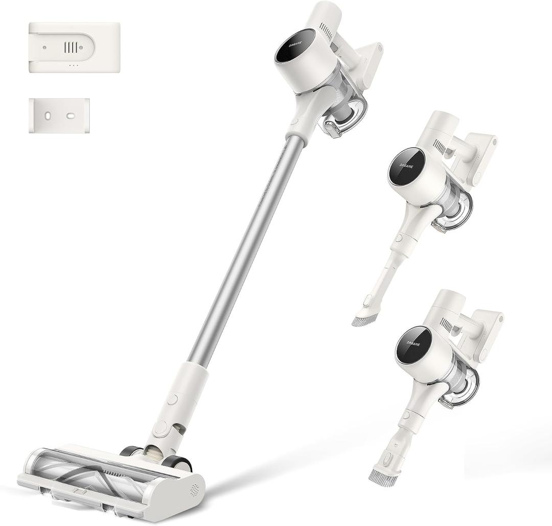 DREAME Cordless Vacuum Cleaner R10 Pure, 120AW Powerful Suction, Stick Vacuum Cleaner for Home, Anti-Tangle, LED Headlights, Up to 60 Mins Runtime, Lightweight for Carpet, Hard Floor, Pet Hair
