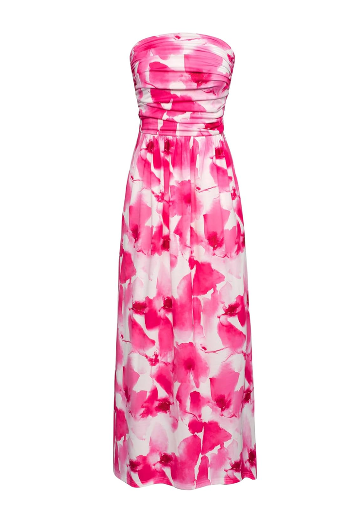 GRACE KARIN Women Strapless Casual Loose Ruched Long Maxi Dress with Pockets, Size M