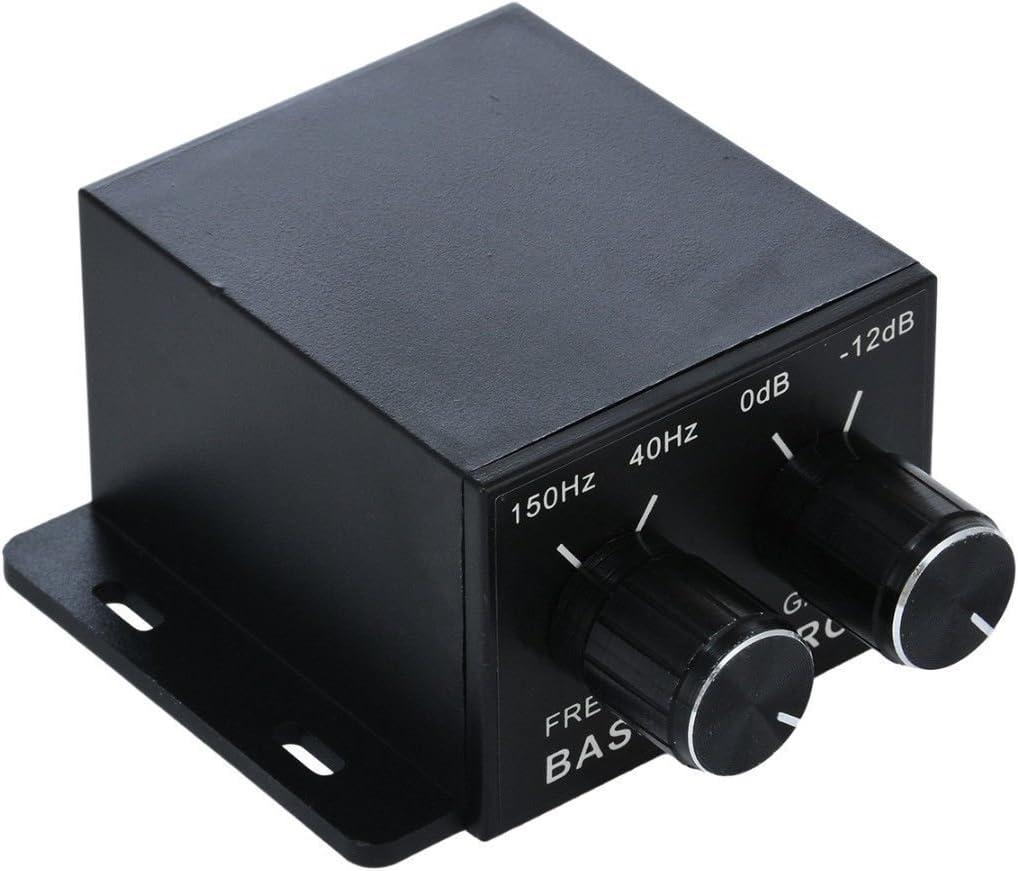 Auto Car Amplifier Audio Subwoofer Bass Control Knob Sub Gain Equalizer Regulator Frequency Controller RCA Line Level Adjust