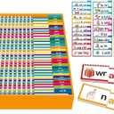 30 Read Word Families, Sight Words, ABC Phonics Flash Cards,Reading Learning Set, Educational Games for Kindergarten
