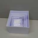 Yosoo 5 PCS Cube Display Stands Boxes, Multifunctional Stackable Cake Stand for Dessert Statues,Square, 5 Sided, Nesting Boxes,Showcase,Storage Box (White)