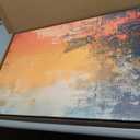 2 Framed Canvas Abstract Art Blue Orange Wall Decor Paintings for Home Bedroom Office Kitchen Wall Decor Modern Abstract Wall Art Paintings Prints24x16 Inch