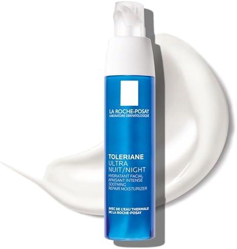 La Roche-Posay Toleriane Dermallergo Night Cream for Face, Intense Soothing Moisturizer with Vitamin E, Allergy Tested, for Sensitive Skin, Formerly Toleriane Ultra Night