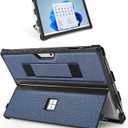 Case for 12.3" Microsoft Surface Pro 7+/7/6/5/4 Protective Rugged Cover Case, with Surface Pen Holder and Hand Strap, Compatible with Surface Pro Type Cover Keyboard (Navy Blue)