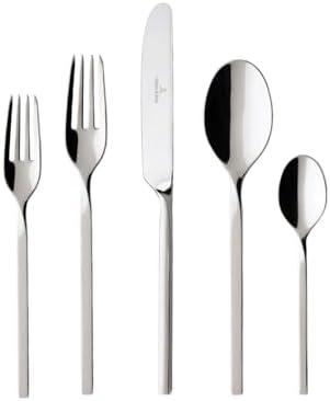 Villeroy & Boch NewWave 17-Piece Flatware Set, Service for 4, 18/10 Stainless Steel Utensils, Dishwasher Safe
