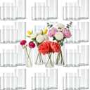 48pcs Glass Cylinder Vases for Centerpieces,Clear Flower Vases for Wedding Decorations and Indoor Home Decor, Hurricane Candle Holder for Table Shelf, Party