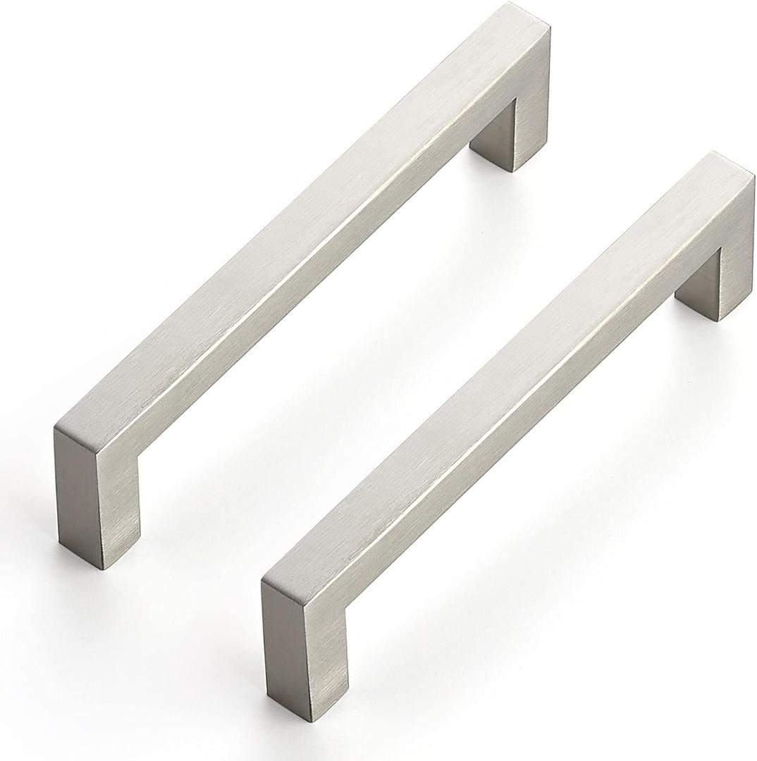 Ravinte 1 Pack 5 Inch Kitchen Square Cabinet Handles Brushed Nickel Drawer Pulls for Cupboard Hardware