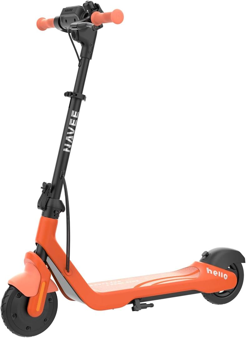 NAVEE K100 Series Electric Scooter for Kids 5-11, Adjustable Handlebar/Speed, Digital Pet, 12.4/9.9/7.5 mph, Safe Brake, Foldable, RGB Lights, Smart APP, Growing Adventurer Gift for Boys Girls, UL2272
