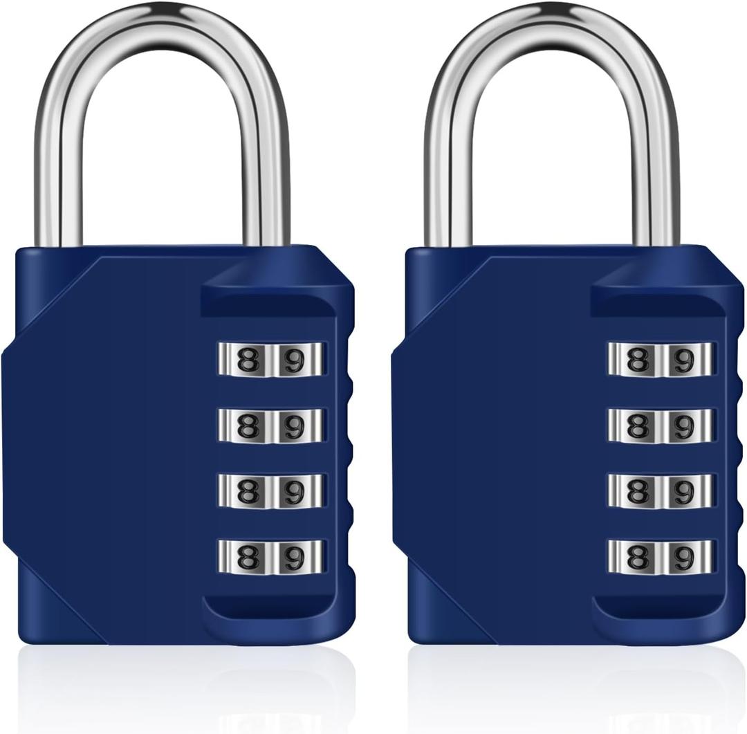 ZHEGE Combination Lock 2 Pack, 4 Digit Padlock for Gym, Employee, School, Fence. Hasp Cabinet & Storage - Set Your Own Keyless Resettable Combo
