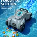 LanOcean Cordless Automatic Pool Cleaner Robot, Efficient Pool Vacuum Robot w/Self-Parking, 120Min Runtime, Auto Debris Removal, Ideal for Daily Maintenance of Flat Above Ground & Inground Pools-Gray