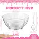 Newtay 200 Pcs 3 oz Mini Dessert Bowls and Spoons Small Clear Plastic Bowl Hard Serving Cups for Appetizers Mousse Puddings Condiments Snacks Party