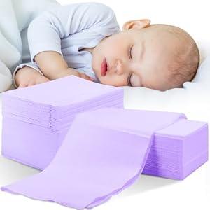 Mixweer 1000 Pcs Baby Disposable Changing Pads 13 x 18 Inch Quick Absorb Purple Diaper Changing Table Pads Sanitary Liners Soft Waterproof for Baby Child Adult Pets Travel Change Stations