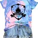 ALLTB Family Vacation Shirts Women Magical Castle Graphic Shirt Cute Magic Kingdom T-Shirt Summer Short Sleeve Top, L