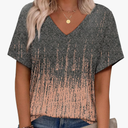 Alaroo Womens Summer Tops 2025 V Neck Short Sleeve Shirts Trendy Dressy Casual Vacation Outfits Printed 2XL