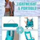 KingCamp Low Beach Chair, High Back Folding Camping Chair for Adults, Oversized Breathable Mesh Seat, 300lbs Heavy Duty Portable Chair with Cup Holder & Storage Pockets for Beach, Outdoor