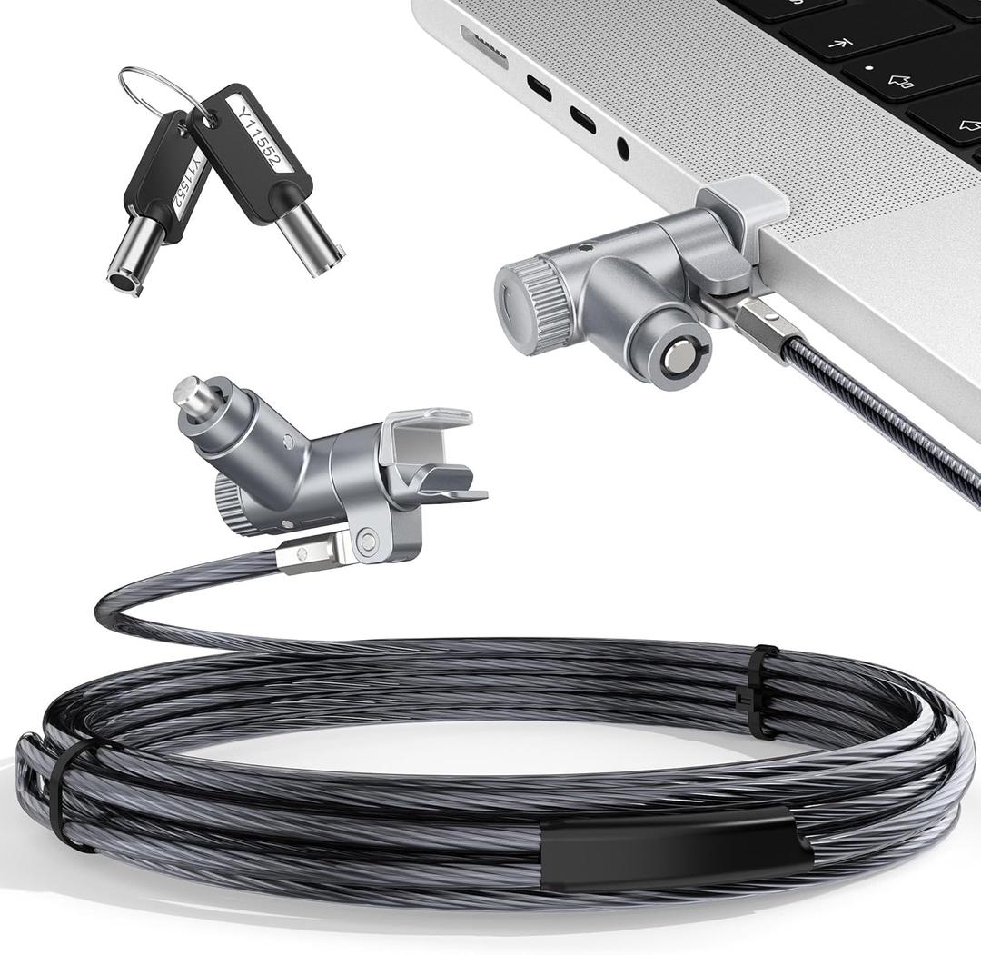 AboveTEK Laptop Locking Cable for MacBook Pro 14/16 (20212024), Anti-Theft Keyed Laptop Security Lock, 6.56ft Cut-Resistant Steel Computer Lock Cable, Rotatable & Portable Design