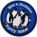 4 x Give A Stubborn Smile Wave Tactical Patch, Funny Penguin Hook and Loop Embroidered Patch, Cute Animal Morale Accessory for Jackets, Backpacks, Dog Harnesses, Army Vests, Bags and Hats