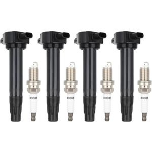ECCPP UF-557 4 ignition coils with 4 iridium Spark Plugs for Dodge for Jeep Caliber Patriot Compass 1.8L 2.0L 2.4L IC637 UF557 C1587