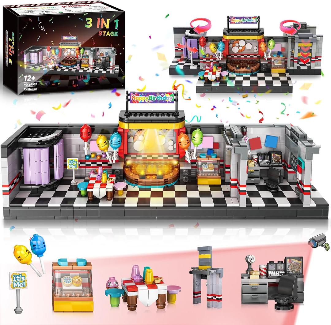 Security Room Building Block Toy for Boys Age 12+, Security Room Building Set Game Toys Merch Suitable for Halloween Birthday Gift, 1388Pcs