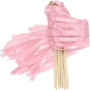 uxcell Ribbon Sticks Chromatic Silk Ribbon (Pink)