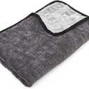 The Rag Company Gauntlet Car Drying Towel - 70/30 Korean Microfiber, Dries Faster Without Scratching, 900gsm, 20x30 inches, Ice Grey/Grey, Pack of 1