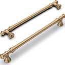 Amerdeco 10 Pack Champagne Bronze Cabinet Pulls 10 Inch(254mm) Hole Center Cabinet Hardware Kitchen Cabinet Handles for Bathroom Drawer Pulls Dresser Pulls ZH0014